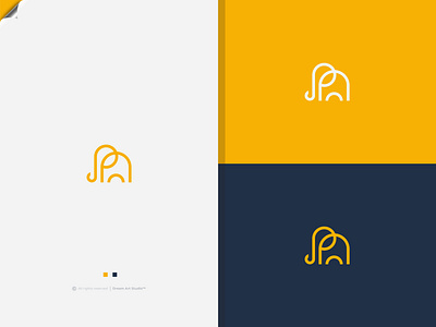 Minimal elephant logo colorful elephant logo eletech flat logo graphic design line art logo logo logo design logos minimalist logo mobile shop logo orange logo simple logo tech logo yellow logo