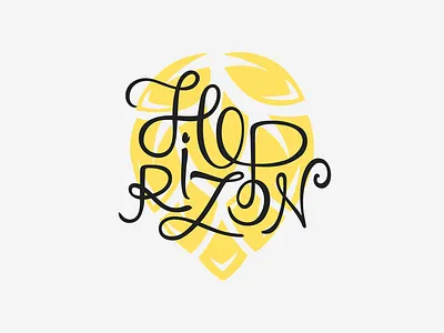 Hoprizon beer branding crafted hop icon illustration lettering logo typography