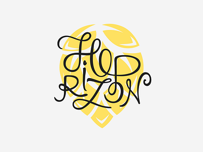 Hoprizon beer branding crafted hop icon illustration lettering logo typography