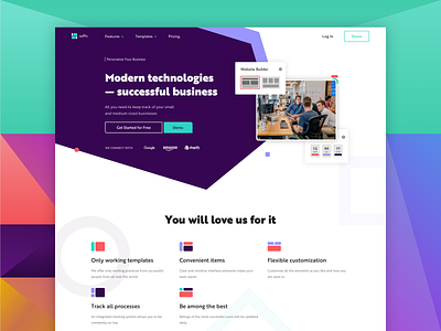 Soffo. Website builder. app application color concept design interaction interface landing product design shot ui web