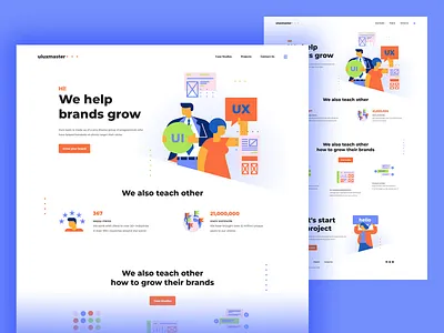 uxuimaster branding design flat illustration landing logo minimal page ui ux vector web webdesign website wireframes