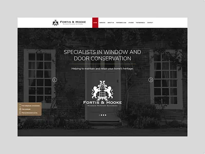 Fortis & Hooke Website black custom doors gold icon set icons iconset red restoration ui ui design uidesign uiux uiuxdesign web web design webdesign website windows wooden