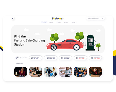 Car Charging Web UI design illustration landing page ui logo minimal ui ux web web solution webdesign