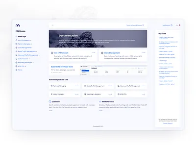 CRM Guide adaptive affiliate blue dashboad demo finance fluid free freebie logo marketing search support ui ux web whiskers white wiki