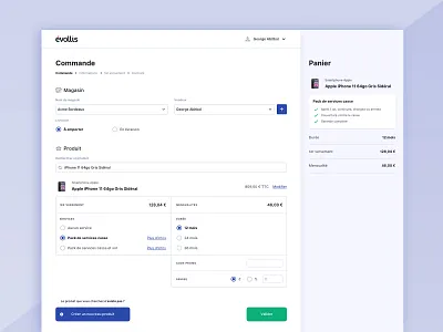 Order page — Leasing app 8pt app basket breadcrumb leasing order order management product search store table ui ui design