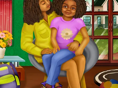 Mother and daughter Love beauty colors design digital 2d digital art dream illustration kids illustration mothersday painting parenthood