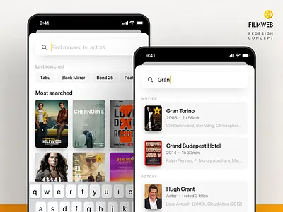 Search screen - Filmweb concept app application cinema design filmweb interface ios iphone mobile movies tv ui ui design ux