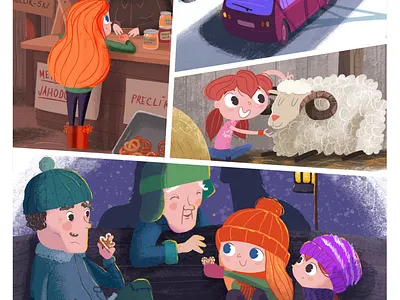 Emin vánoční deník book childrens book illustraion ipad pencil procreate