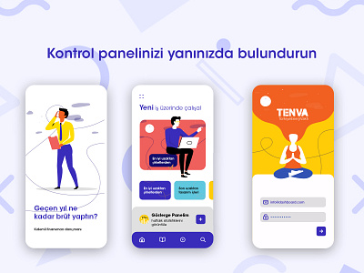 Kontrol panelinizi yanınızda bulundurun app branding color dashboard design experience illustration interaction minimal sleek typography ui ux