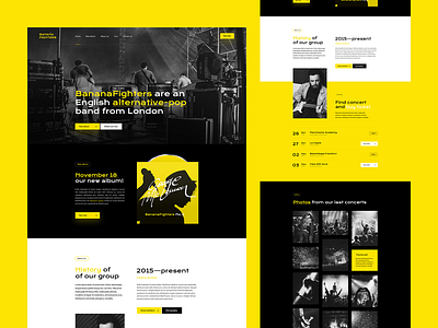 Banana Fighters 🍌🎸 agency app branding ladingpage music musicband musicplayer onepage player poland spotify ui ux visiontrust web webdesign webdesigner website wordpress