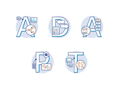 ADAPT Icons corporate design flat icon illustration type vector