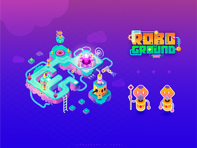 Roboground characterdesign design environment design game art illustration mobile game puzzlegame robot vector