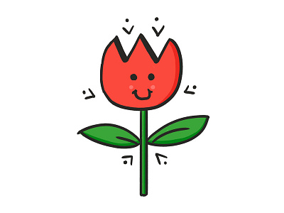 Tulip cute drawing flower happiness illustration nature tulip