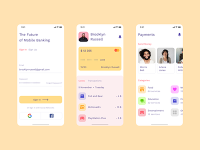 EasyBank app creative design dribbble interface mobile popular top ui ux