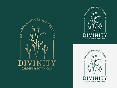 Divinity Gardens & Botanicals botanic brand brand design brand identity branding branding and identity cbd clean design elegeant logo femine glassy graphic design health herbal illustration luxury logo medical minimal plants