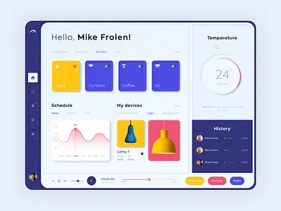Web app - Smart House app clean colors design minimal page ui ux web website