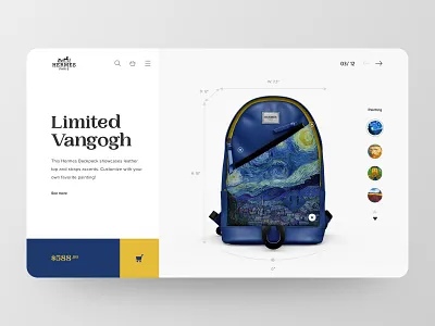 Hermes Concept - Product configurator brand challange challenge customize product daily daily 100 challenge dailyui fashion interactive design product design product ui uidesign uiux webdesign