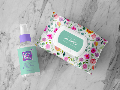 Free Facial Wipes and Toner Spray Mockup PSD facial wipes mockup free download free mockup free psd freebie mock up mockup mockup psd psd psd mockup spray bottle mockup toner spray mockup wipes mockup