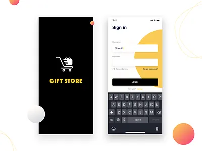 Giftstore login animation app design icon illustration illustrator login minimal ui ux website