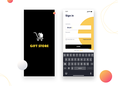 Giftstore login animation app design icon illustration illustrator login minimal ui ux website