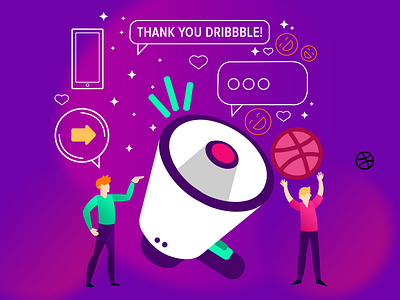 Thank You Dribbble! design icon illustration vector