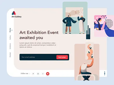 Art Gallery art branding color creativity design dribbble exhibition gallery homepage illustration shot ui ux