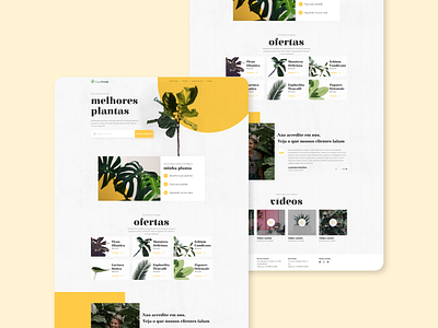 Plants Landing Page cards desktop footer images landing landingpage menu offer plants products testimonial videos web yellow