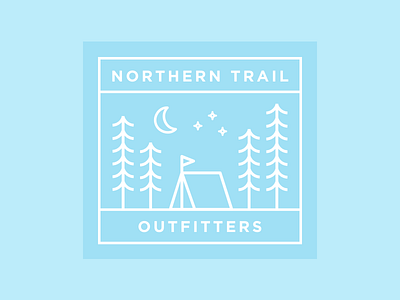 NTO Line Illustration badge blue branding camping flat illustration line linework nature nto outdoors square trees