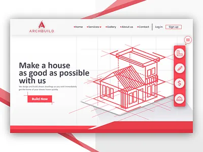 landing page archibuild architect architect website architectural best build builder design house illustration landing page landing page design ui ui design user interface ux