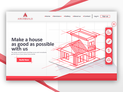 landing page archibuild architect architect website architectural best build builder design house illustration landing page landing page design ui ui design user interface ux