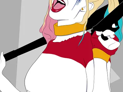 Harley Quinn (Nagel Style) 80s 80style antihero color dc dc comics design digital illustration fanart flat graphic graphicdesign harleyquinn illustration minimal nagel patricknagel villain