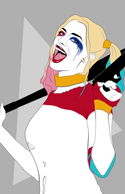 Harley Quinn (Nagel Style) 80s 80style antihero color dc dc comics design digital illustration fanart flat graphic graphicdesign harleyquinn illustration minimal nagel patricknagel villain