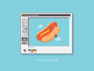 What inspired you? cute design food illustration microsoft ms paint nostalgia painting retro vector