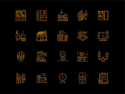 Building lineicon set 2d clean design icon line simple vector web