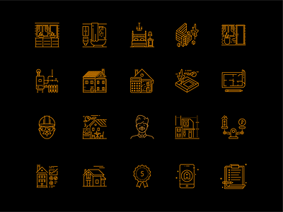 Building lineicon set 2d clean design icon line simple vector web