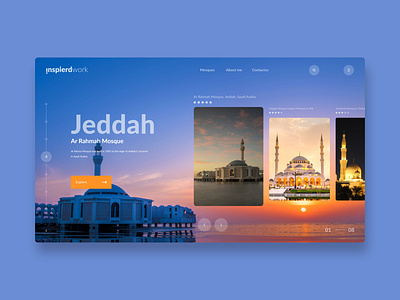 Different Countries Mosques creative design landing page webdesign