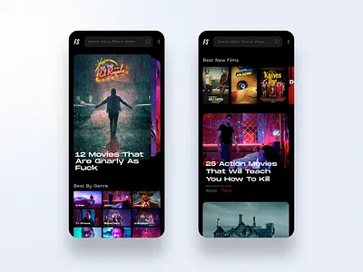 Movie App UX black blog dark app dark mode dark ui imdb landing page mobile app mobile design movie app movie poster movie website ux ux design web design website design