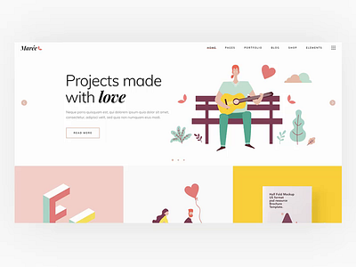 Marée - Illustration and Design Portfolio Theme animation blendmode coursor design flatillustration illustration illustrator invert pastel pastels seamless typography ui ux vector web website