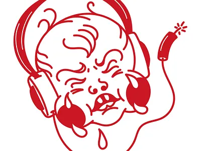 Crybaby babytattoo crybaby dynamite flash headphones merch oldschool tattoo