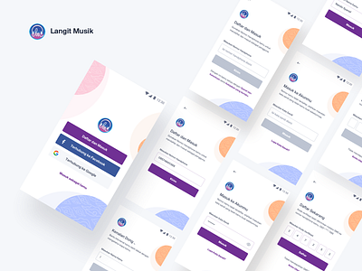 Langit Musik - Sign up & Log in app design mobile apps music app ui ux