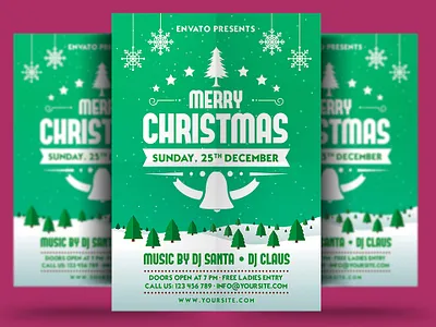 Christmas Party Flyer celebration christmas christmas bash christmas festival christmas flyer christmas night christmas party club dribbbleweeklywarmup event festival flyer holiday invitation merry christmas new year new year flyer new year party new year poster party
