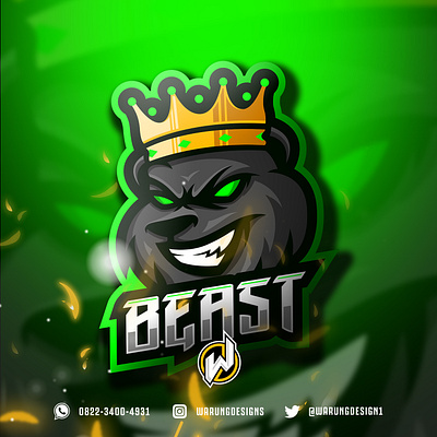 BEAST animation design esport logo gamer gaming icon illustration illustrator logo logo esport vector