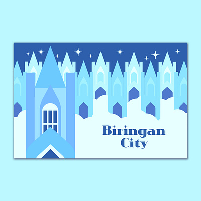 Biringan City Postcard huevember illustration illustrator pattern pattern design postcard travel vector