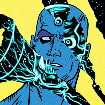 Dr. Manhattan comic art drawing illustration portrait