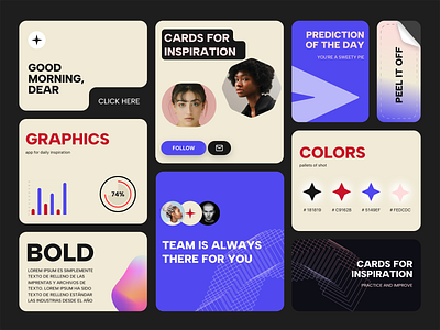 Inspiration cards ✨ avatars cards colors colours desktop cards graphics inspiration 2025 style ui