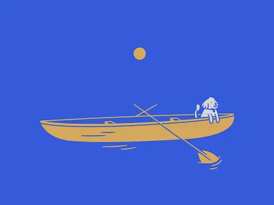 Olivia in a canoe canoe dog dogo poodle river sun