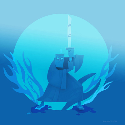 Samuai Jack 3d cartoon illustration render samurai samurai jack vector