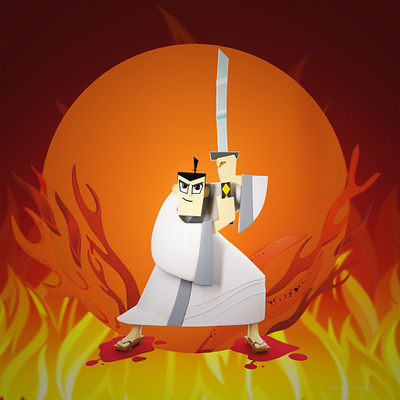 Samurai Jack 3d illustration render samurai samurai jack vector