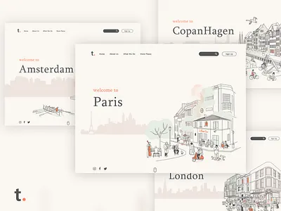 Travel Website Concept concept daily design daily ui illustration minimalist paris travel ui uidesign uiux ux ux design web design web designer web development website