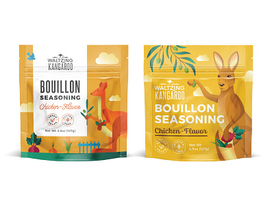 Package for Bouillon seasoning - first review1 australia bouillon illustration kangaroo organic organics package